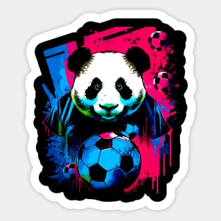 Soccer Panda - Soccer Futball Football - Graphiti Art Graphic Paint Sticker